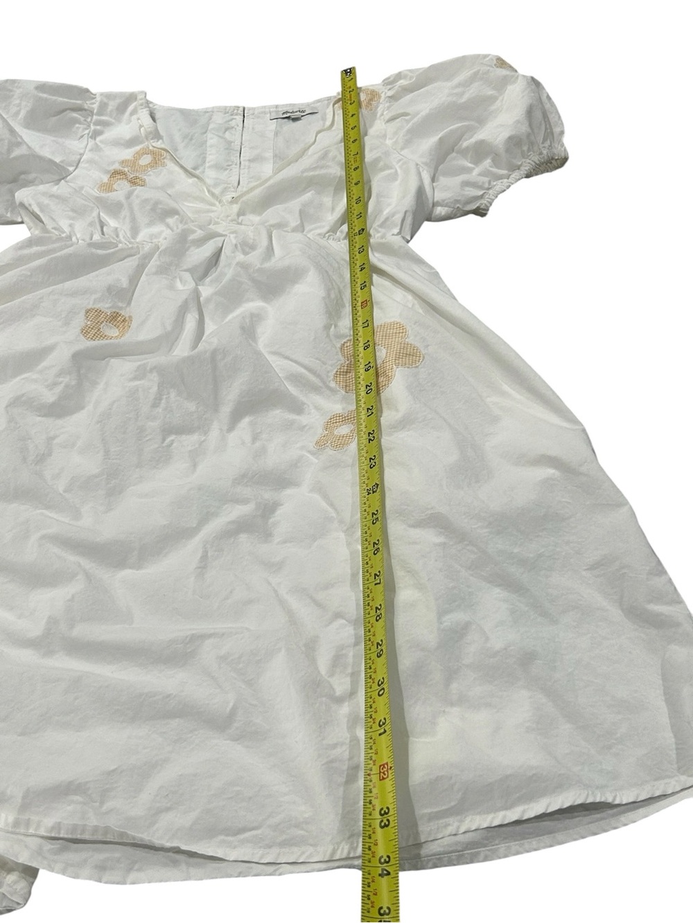 Madewell Anamarie Mini Dress In Bright Ivory Floral Embroidery Sz 2 100% Cotton - Picture 15 of 16